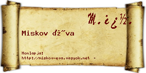 Miskov Éva névjegykártya